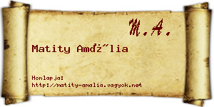 Matity Amália névjegykártya